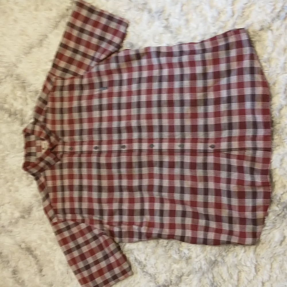 Woolrich men's size XL short sleeve casual button down with logo cotton blend